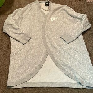 COPY - EUC NIKE OPEN FRONT SWEATSHIRT JACKET HEATHERED GRAY MEDIUM